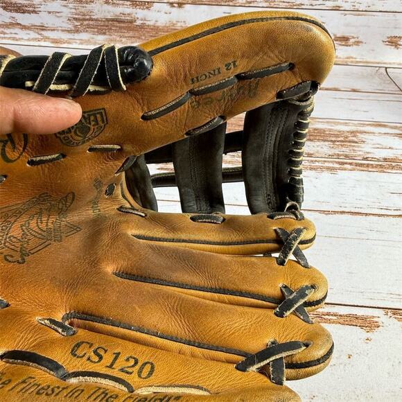 Rawlings 12" Baseball Glove RHT Brown Leather Mitt Unisex Adult CS120 - Picture 5 of 7